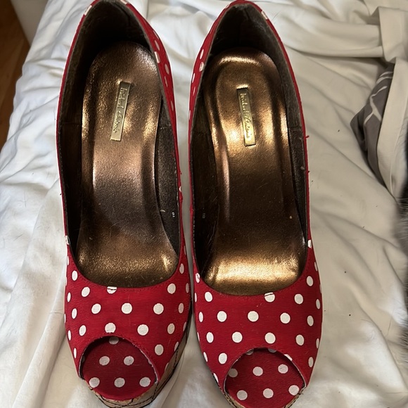 Red Polka Dot Wedges - Picture 2 of 4